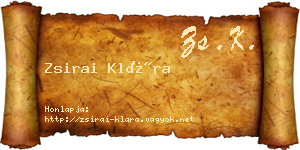 Zsirai Klára névjegykártya